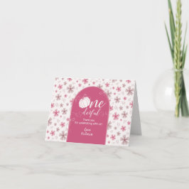 CARTÃO DE AGRADECIMENTO PINK BOW & ARCH FALL PUMPKIN FLOWERS BIRTHDAY