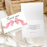 Cartão De Agradecimento Pink Bow Simple She's Tying the Knot Bridal Shower<br><div class="desc">Send heartfelt appreciation with this simple pink bow “She’s Tying the Knot” bridal shower thank you card, featuring a delicate ribbon bow and elegant script typography for a soft, feminine aesthetic. The clean and minimal design pairs beautifully with romantic, coquette, and modern bridal shower themes. Perfect for thanking friends and...</div>