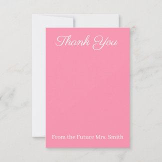 Cartão De Agradecimento Pink Bridal Shower Thank You Card