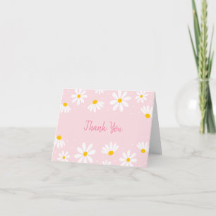 Cartão De Agradecimento Pink Daisy Birthday