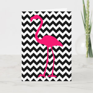 Cartão De Agradecimento Pink Flamingo Chevron Thank You