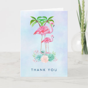 Cartão De Agradecimento Pink Flamingo Momma & Baby Thank You