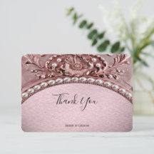 Pink Flower Thank You Card