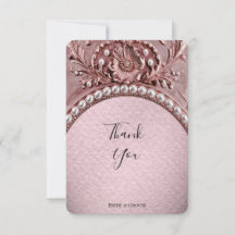 Pink Flower Thank You Card