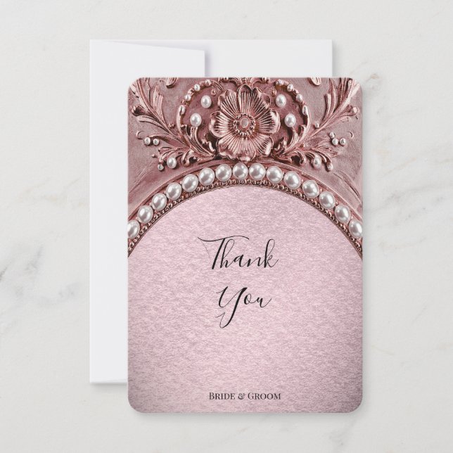 Cartão De Agradecimento Pink Flower Thank You Card (Frente)