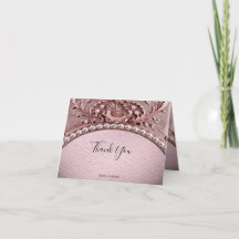 Pink Flower Thank You Card