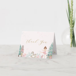 Cartão De Agradecimento Pink Nutcracker Baby Shower Thank You Card