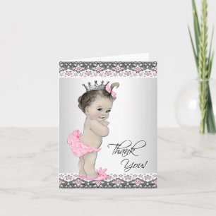 Cartão De Agradecimento Pink Princess Baby Shower Thank You Cards