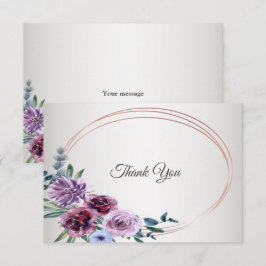 Cartão De Agradecimento Pink Red Floral Geometric Watercolor Wedding Party