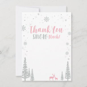 Cartão de agradecimento Pink & Silver Winter Wonde