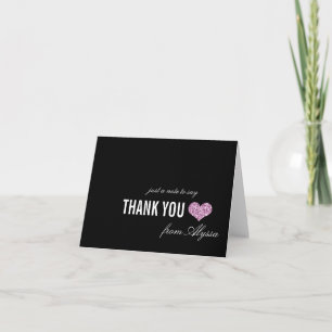 Cartão De Agradecimento Pink Sparkle Sweet 16 Thank You Card