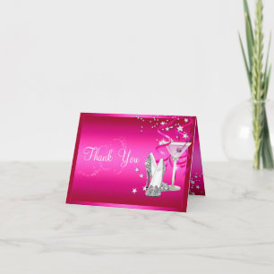 Cartão De Agradecimento Pink Sparkle Thank You Card