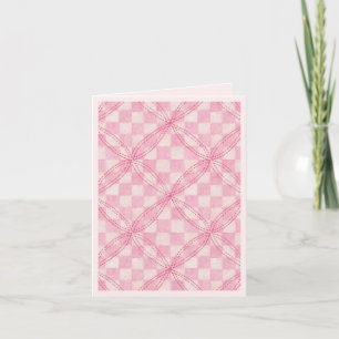 Cartão De Agradecimento PINK VERIFICAR QUILT Obrigado Nota Placa / Blush