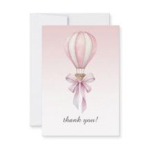 Pink Watercolor Hot Air Balloon Girl Baby Shower