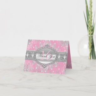 Cartão de Agradecimento Pink Winter Wonderland Swe