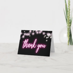 Cartão De Agradecimento Pino Quente de Bat Mitzvah Tema Neon