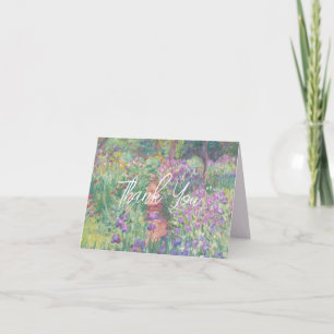 Cartão De Agradecimento Pintura Artística de Monet Jardim de Flores Íris R