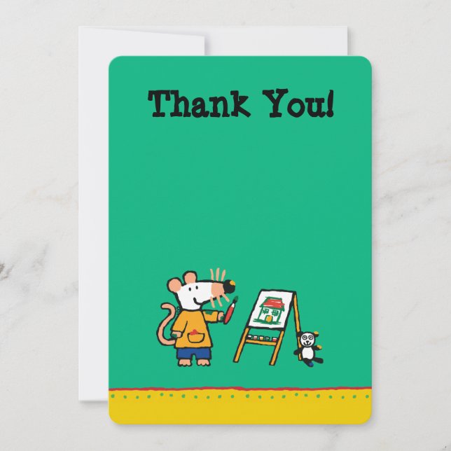 Cartão De Agradecimento Pintura com Maisy! (Frente)