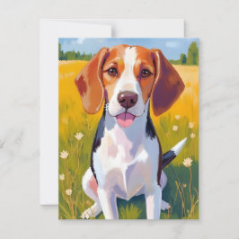 Cartão De Agradecimento Pintura de animal de estimação em aquarela do cão