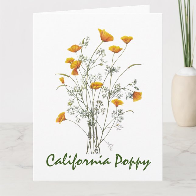 Cartão De Agradecimento Pintura de Aquarela Verde Amarela California (Frente)