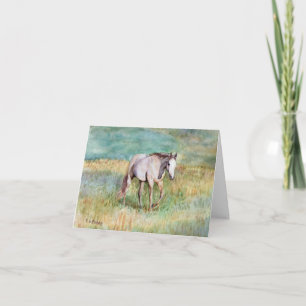 Cartão De Agradecimento Pintura de Arte de Cavalo Carta de Aquarela de Cav