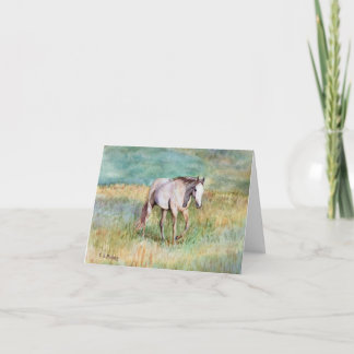 Cartão De Agradecimento Pintura de Arte de Cavalo Carta de Aquarela de Cav