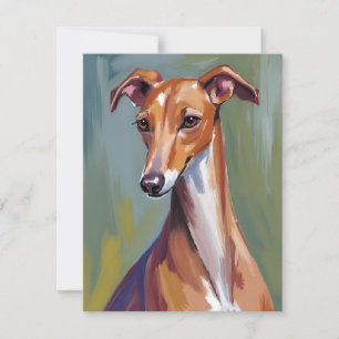 Cartão De Agradecimento Pintura de Cão Galgo Italiano