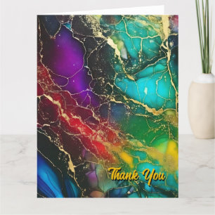 Cartão De Agradecimento Pintura do arco-íris com tinta a álcool
