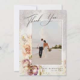 Cartão De Agradecimento Pintura em Aquarela Floral em Tela Casamento