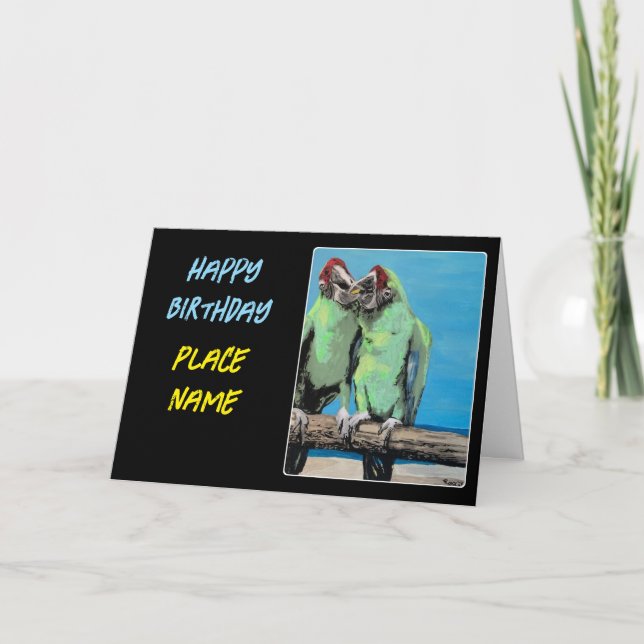 Cartão De Agradecimento Pintura em "Beach Parrots" (Frente)