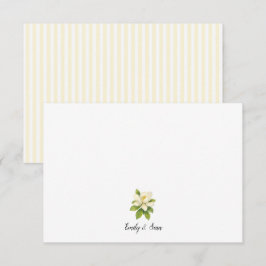 Cartão De Agradecimento Pintura Personalizada de Magnólia Listra Preppy