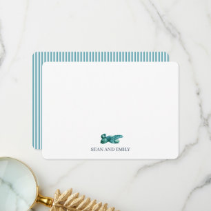 Cartão De Agradecimento Pintura Personalizada de Tartaruga Marinha Papelar