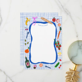 Cartão De Agradecimento Piquenique Xadrez Moderno Fofo PERSONALIZADO ANIVE