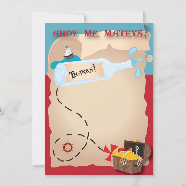 Cartão de Agradecimento Pirata (Frente)