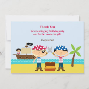 Cartão de Agradecimento Piratas Companheiros