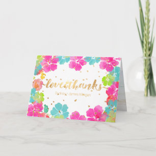 Cartão De Agradecimento PixDezines Aloha Hibiscus Leis/Obrigado