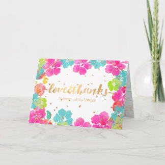 Cartão De Agradecimento PixDezines Aloha Hibiscus Leis/Obrigado