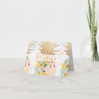 Cartão De Agradecimento PixDezines Aloha Pineapple/Mahalo