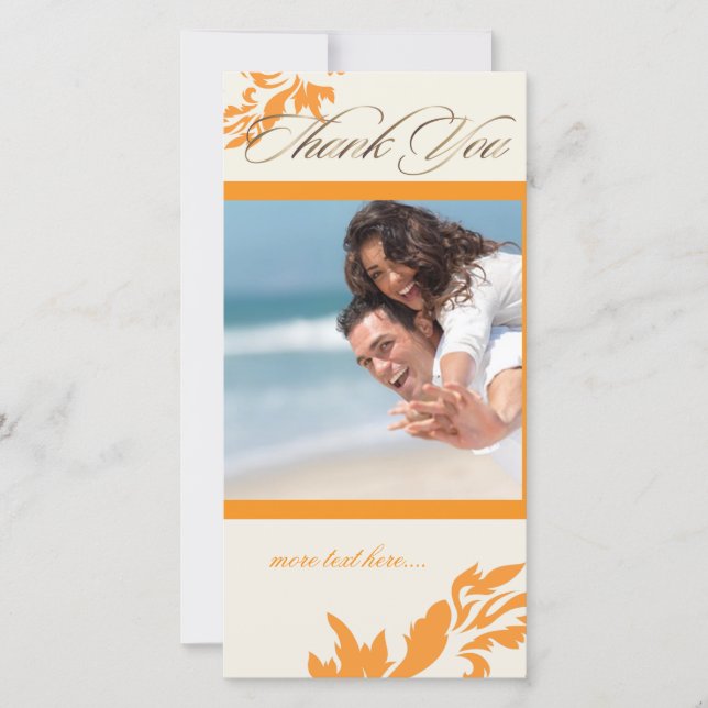 Cartão De Agradecimento PixDezines Damask 12/Obrigado (Frente)