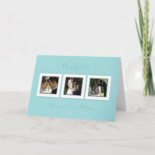 Cartão De Agradecimento PixDezines diy cor+texto/fotos de casamento obriga