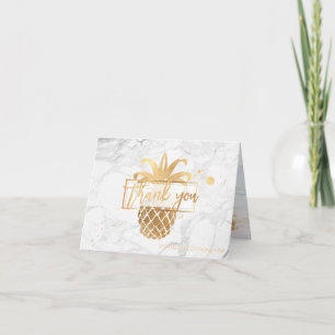 Cartão De Agradecimento PixDezines faux gold pineapples/thank you