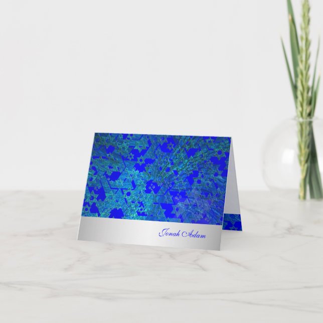 Cartão De Agradecimento PixDezines grunge stars mitzvah obrigado you/DIYco (Frente)