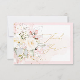 Cartão De Agradecimento PixDezines H2 Blush Cream Roses Obrigado