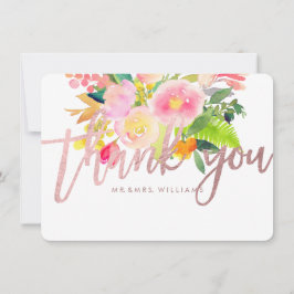 Cartão De Agradecimento PixDezines Obrigado/Floral/Watercolor/Primavera