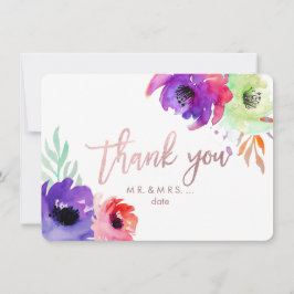 Cartão De Agradecimento PixDezines Obrigado/Floral/Watercolor/Rosas