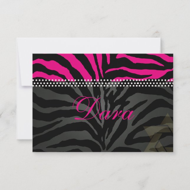 Cartão De Agradecimento PixDezines obrigado Zebra rosa, Bat Mitzvah (Frente)