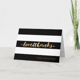 Cartão De Agradecimento PixDezines preto+branco+listras obrigado cartas