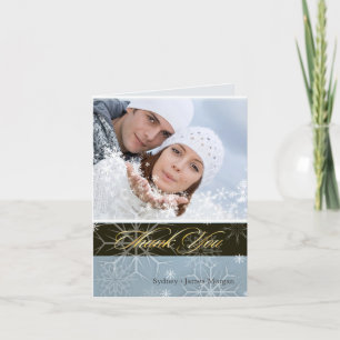 Cartão De Agradecimento PixDezines Snowflakes / Photo Thank You Cards