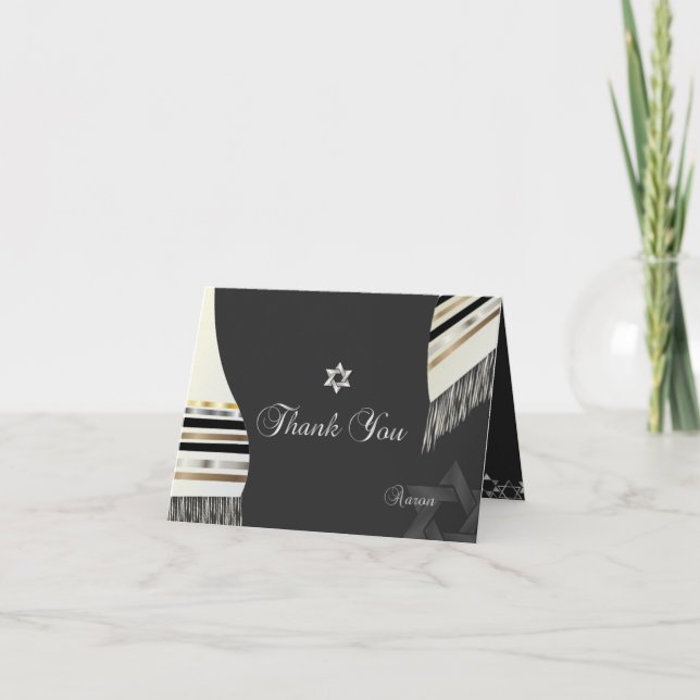 Cartão De Agradecimento PixDezines tallit mitzvah (Frente)