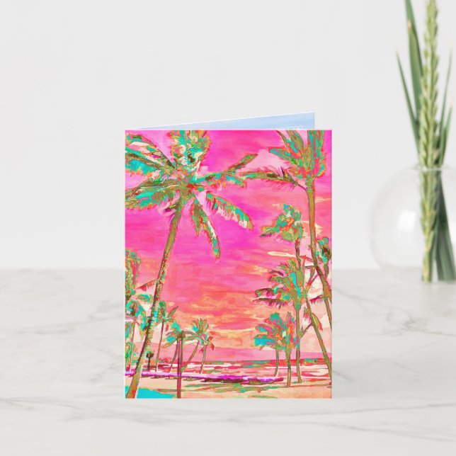 Cartão De Agradecimento PixDezines Vintage Havaí/Obrigado (Frente)